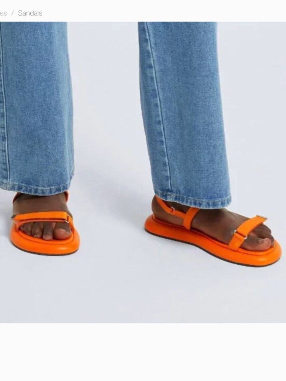 8 BY YOOX Genuine Leather / Grosgrain Advantage Sandals in Orange - Size 10